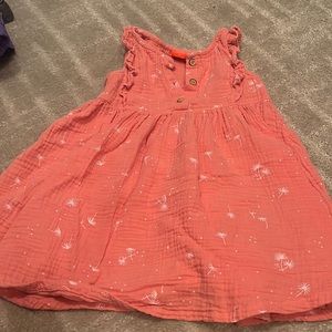 Pink/orange dandelion little girls dress